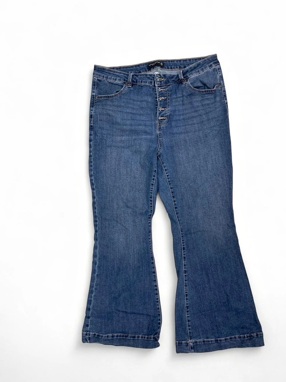 Ruth + Theory Flare Jeans in Blue Waist 18W